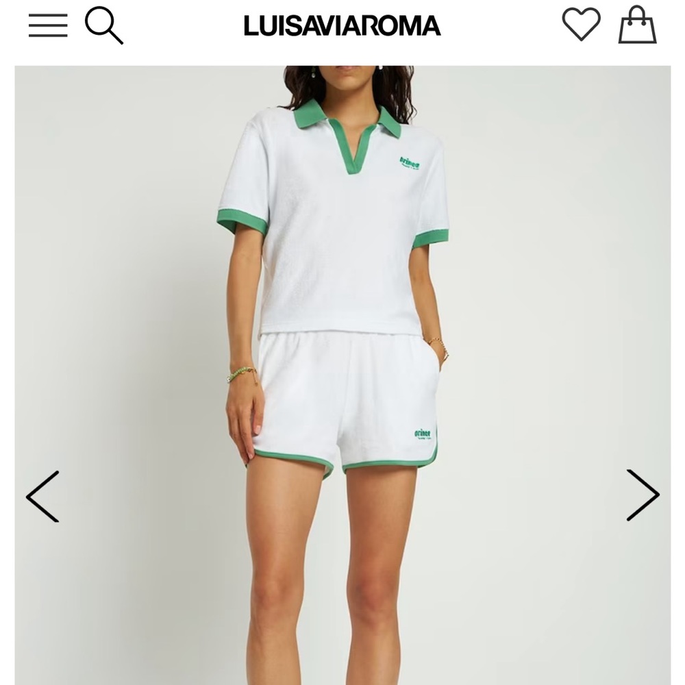 NWT sporty & rich x prince tennis terry cloth short set Small